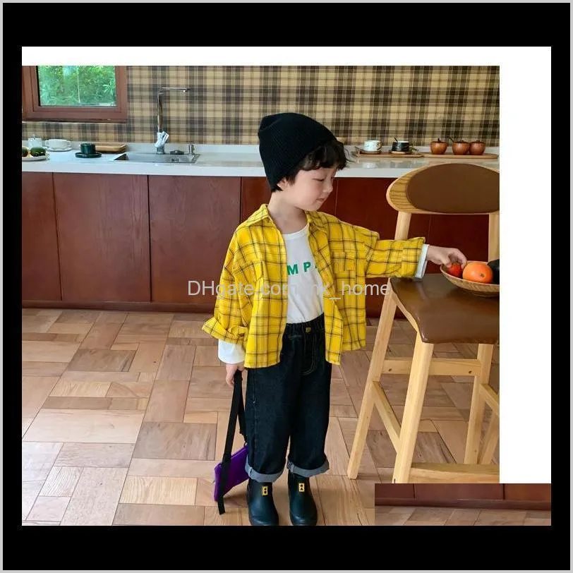 autumn kids children casual all-match jeans boys girls soft solid color loose denim pants 1-7y 201207