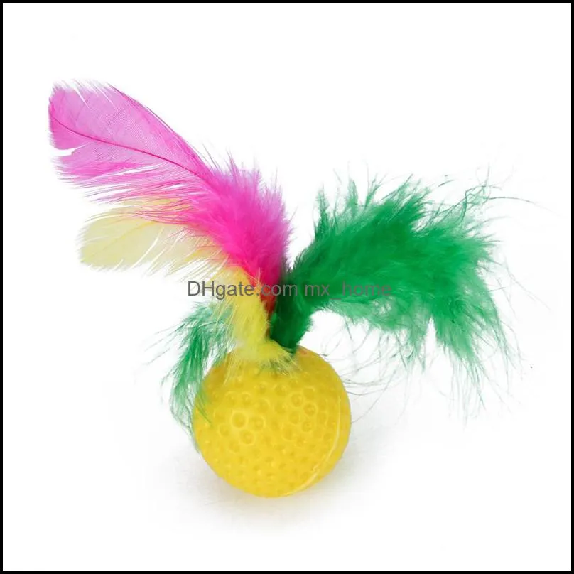 Cat Interactive Toy Crinkle Ball Colorful Feather Bell Wand Plush Mouse Kittens Sticks Toys Pet Accessories JK2012XB