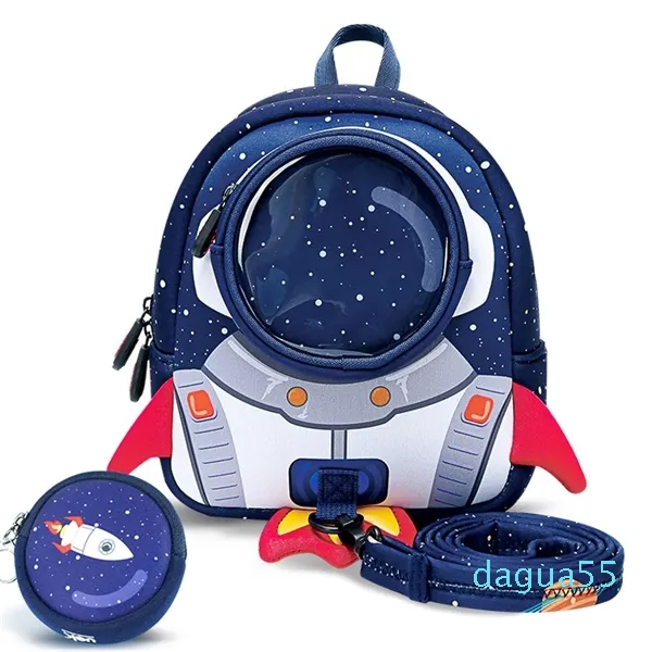 3D Rockets Anti-lost School Girls Cartoon high-grade Toy Boys Backpack Kindergarten Bags Children's Gifts For Age 1-6 C1116