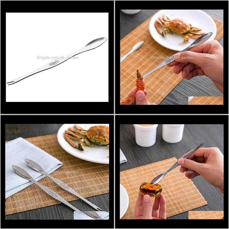 stainless steel lobster crab tools seafood picks lobster fruit needle forks spoons seafood accessory creative fruit fork sn1431