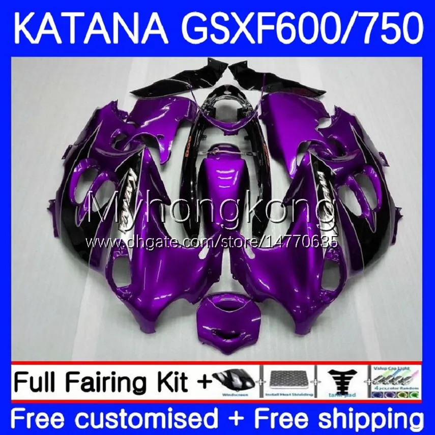Suzuki Katana GSXF için OEM Vücut GSXF 600 750 CC GSXF750 2003 2004 2005 2006 2007 18NO.83 GSX750F GSX600F 03-07 GSXF-600 600CC Mor Siyah 750cc GSXF600 03 04 05 06 07 Fairing