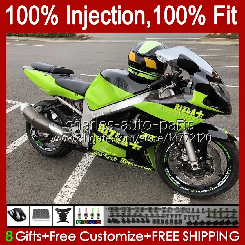 Форма для инъекций для Suzuki GSXR750 K1 GSXR 600 750 CC 2001 2002 2003 Bodys 37NO.117 GSXR600 GSXR-750 GSXR-600 01-03 600CC 750CC GSX-R750 01 02 03 OEM Hearing Green