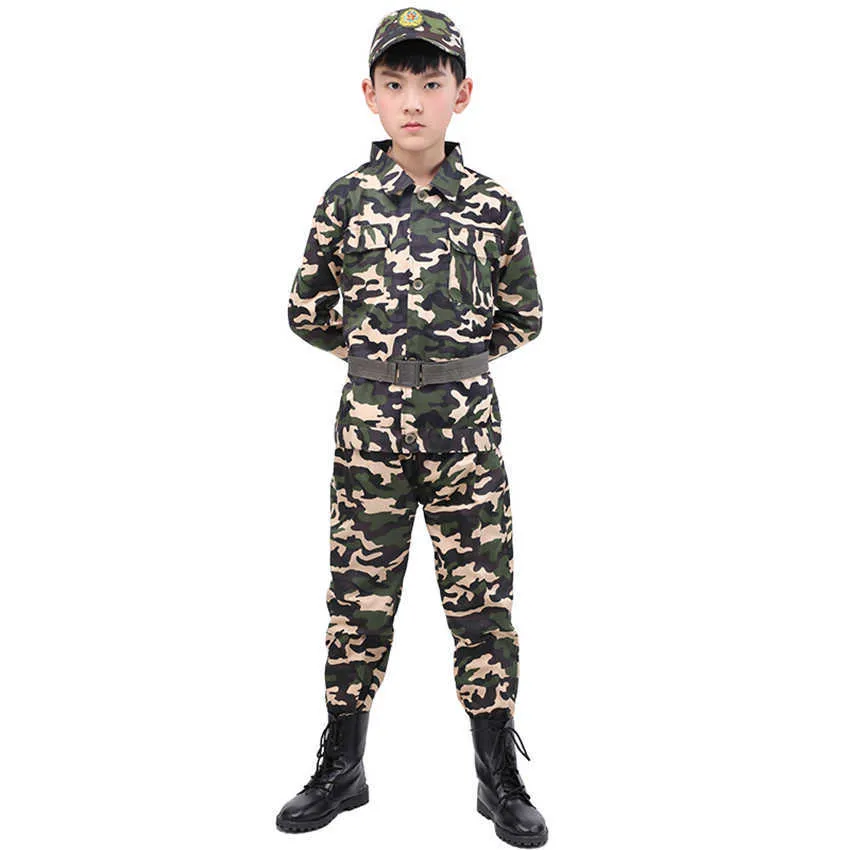 Anime Costumes Soldier Cosplay Camouflage Army Suit Disguise Tactical Fancy Clothing Halloween Costume for Kids Party Military Uniform Team Y0913