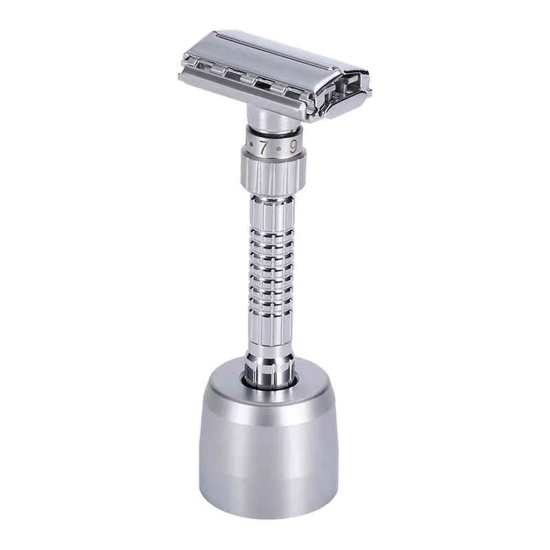 Adjustable Double Edge Safety Razors Shaving Zinc Alloy Chrome Metal