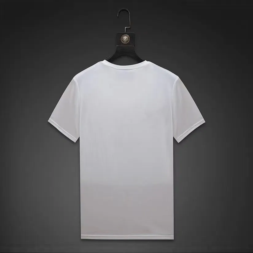 Vintage Rhinestone T Shirts Tops for Men Women Casual Summer - Designer White Crew Neck Pullover Tees Short Sleeves310C