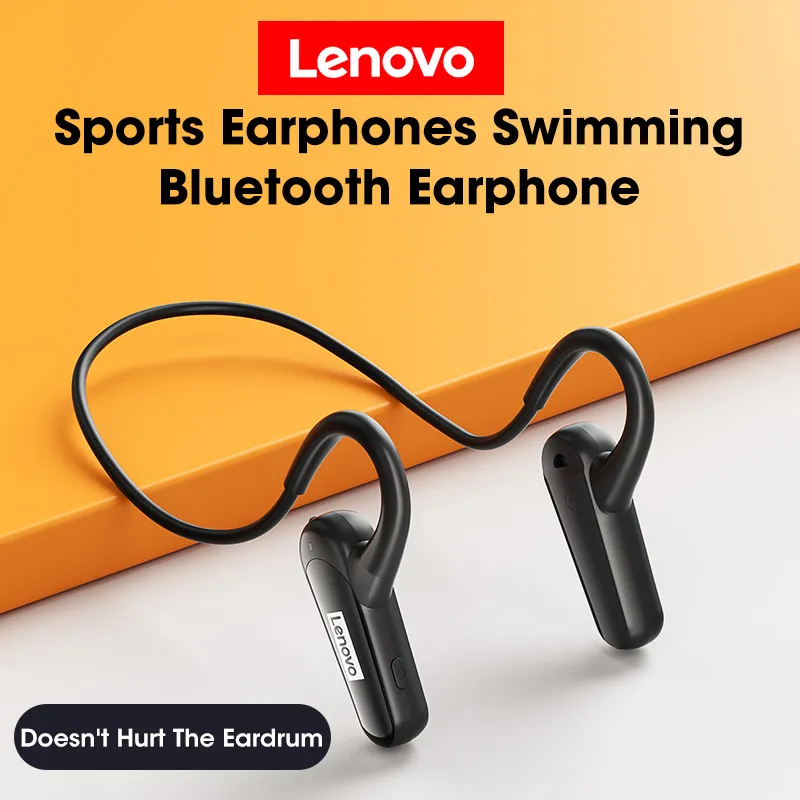 Lenovo Spor Kulaklık Koşu Sürüş Bisiklet için Kablosuz Bluetooth Kulaklıklar Yüzme TWS Kulaklık HiFi Stereo Su Geçirmez Mikrofon