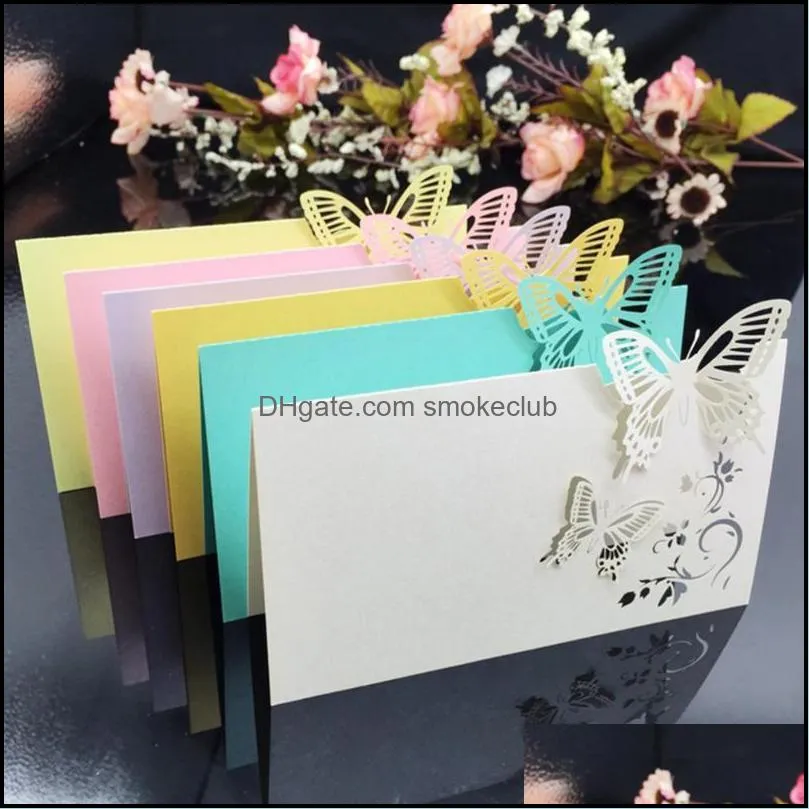 20pcs Table Name Place Cards Wedding Party Favor Decor Cut Design Z08 Small Size 90 X 90mm (White) Greeting