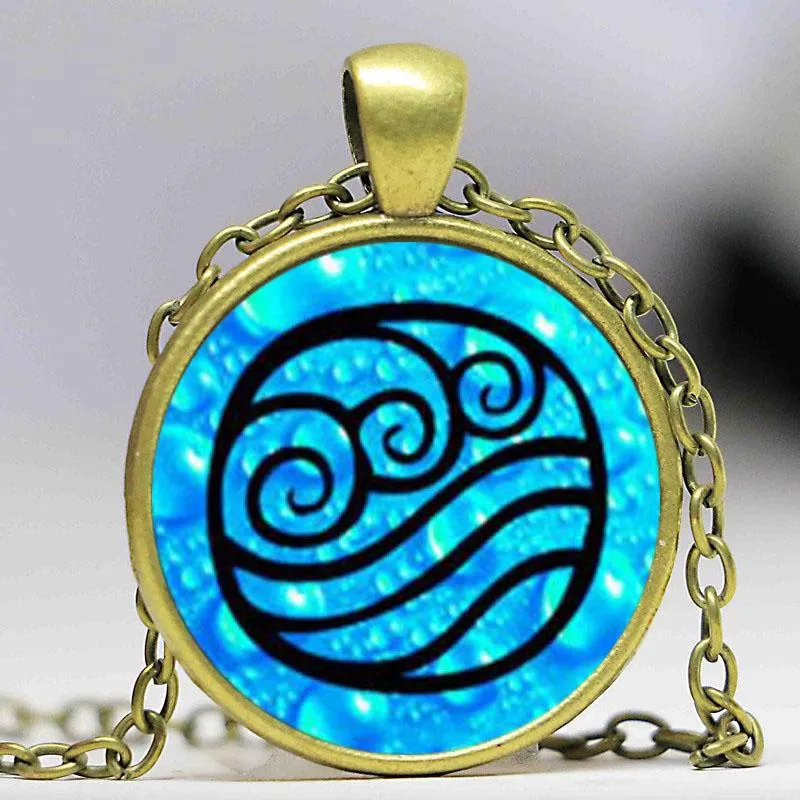 Water Tribe Necklace Avatar The Last Airbender Glass Cabochon Pendant Jewelry
