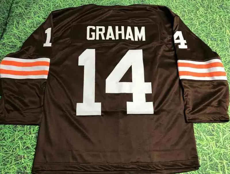 Custom Football Jersey Men Youth Women Vintage 14 OTTO GRAHAM CUSTOM 3/4 B Rare High School Size S-6XL or any name and number jerseys