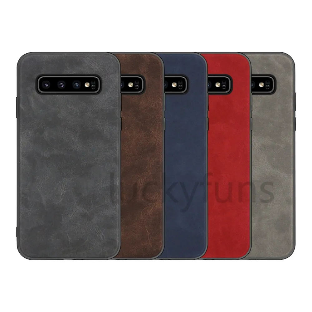 PU retro leather pattern phone cases prevent falling For Samsung Galaxy S10 S10e s20 S21 FE 5G plus Soft tup hard pc Case Cover