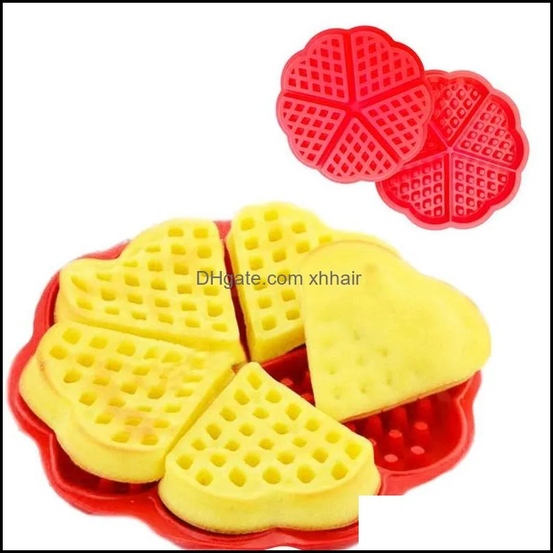 Creative Flower Type Practical High Quality Waffle Silicone Mould Heat-resistant Kids DIY Cake Biscuit Kitchen Baking Tools Moulds