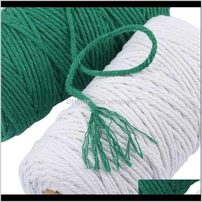 3mm macrame tapestry color braided ropehandmade single-strand color cotton rope diy jewelry twine cotton rope ghsr#