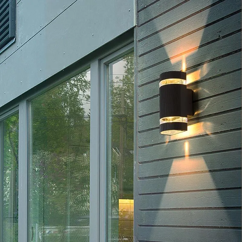 Utomhusväggslampor Aluminium Vattentät Monterad Lampa Modern IP65 LED Lighting Garden Porch Sconce Light 110V 220V Armatur