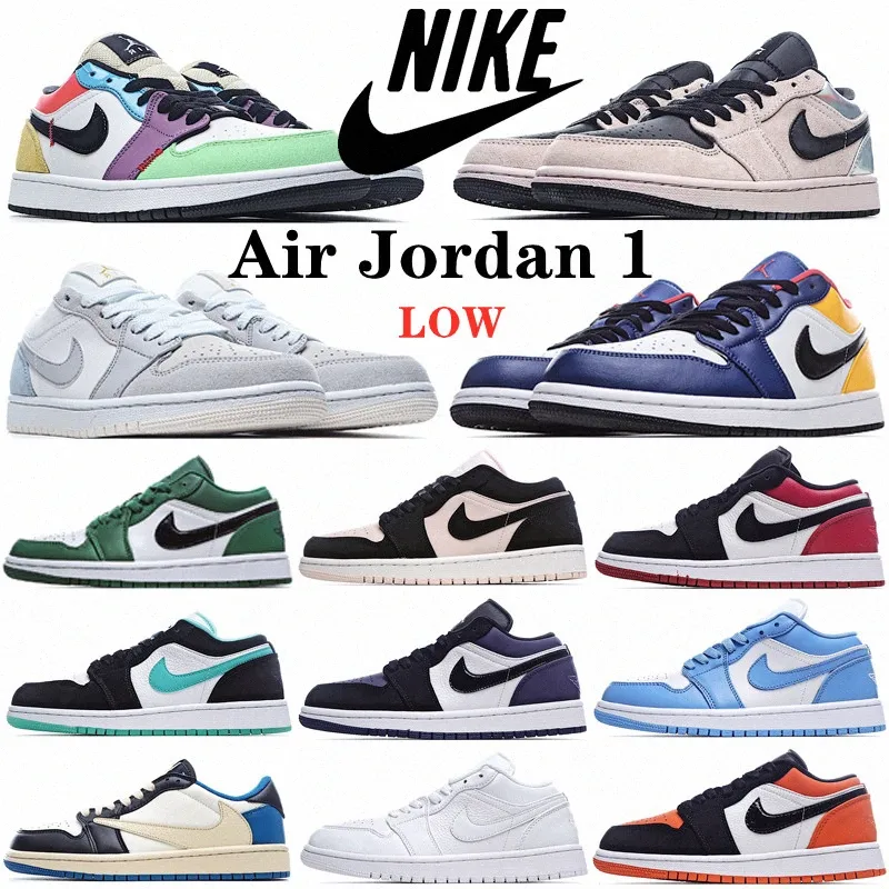 Jumpman Jorden 1 Womens Mens Air Jordan 1s Low Basketball Shoes Light ...