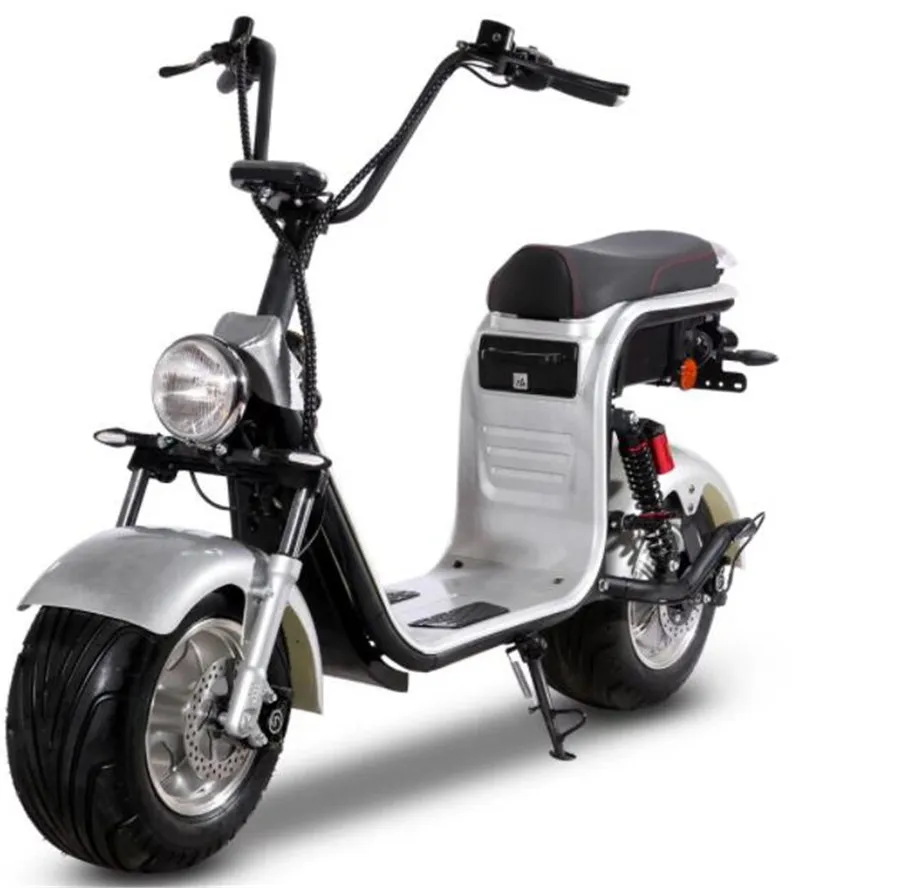 Scooter électrique certifié CEE pneu large moteur 1500W adulte citycoco prend en charge le frein à huile, la lumière LED, le clignotant, etc. Convient aux hommes et aux femmes