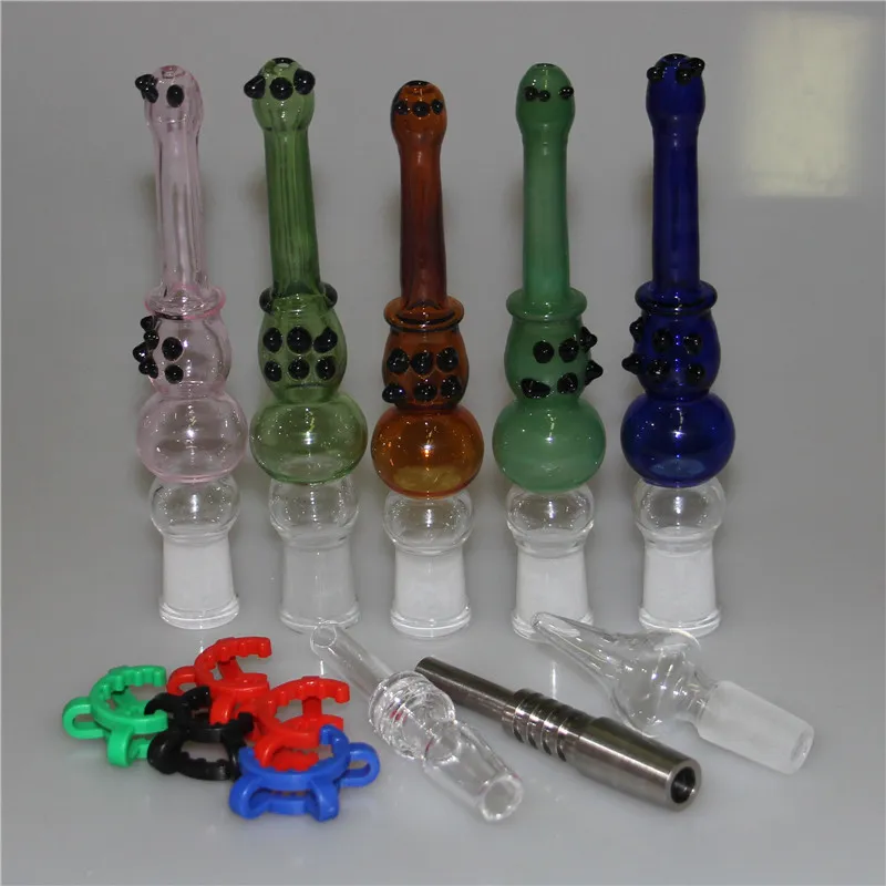Pipa in vetro NC Kit con punte in quarzo Dab Straw Oil Rigs Accessori per fumatori pipe raccogli cenere