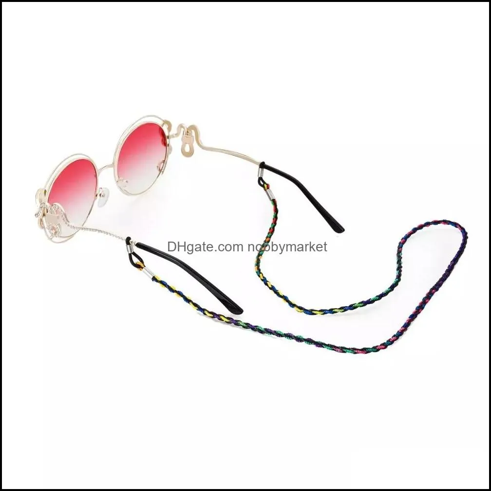 Leather Braided Classic Glasses Chain with adjustable Silicone anti-skid Loops