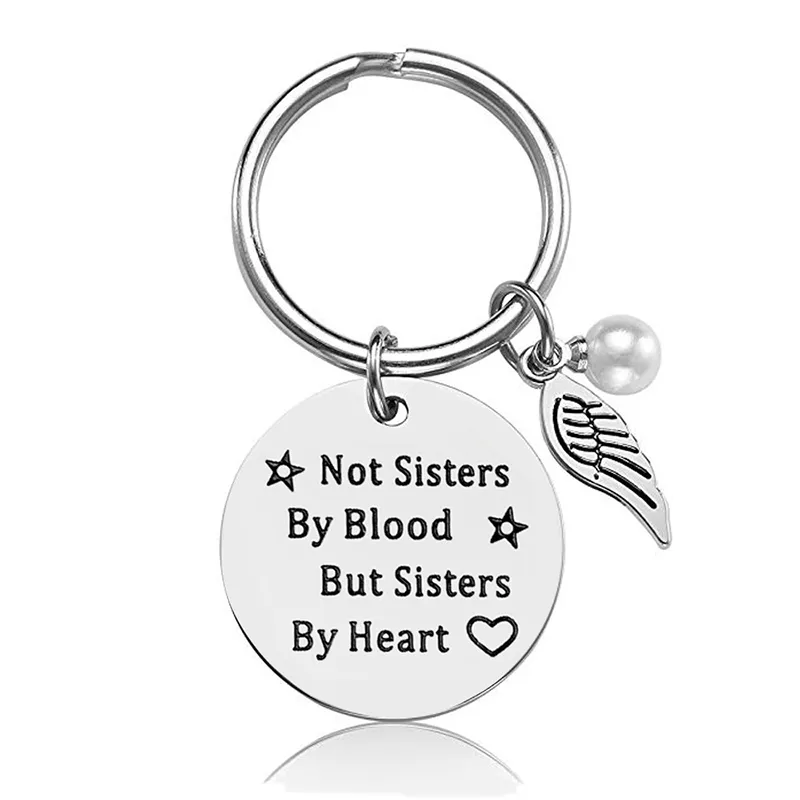 Stainless Steel Keychain Pendant A Sister Is God`s Way Of Making Creative Luggage Decoration Key Ring Birthday Party Gift