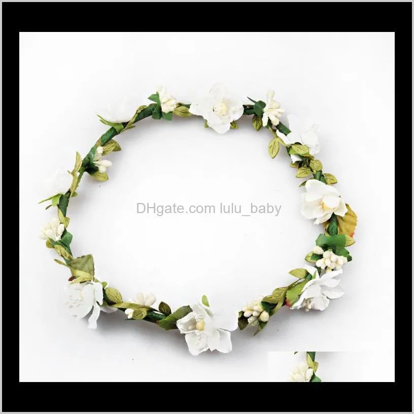 2016 beach bohemian hair flower headband garland crown festival wedding bride bridesmaid hair wreath boho floral headdress