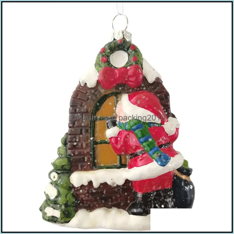 Christmas decorations scene layout ornament Small gift pendant Santa2