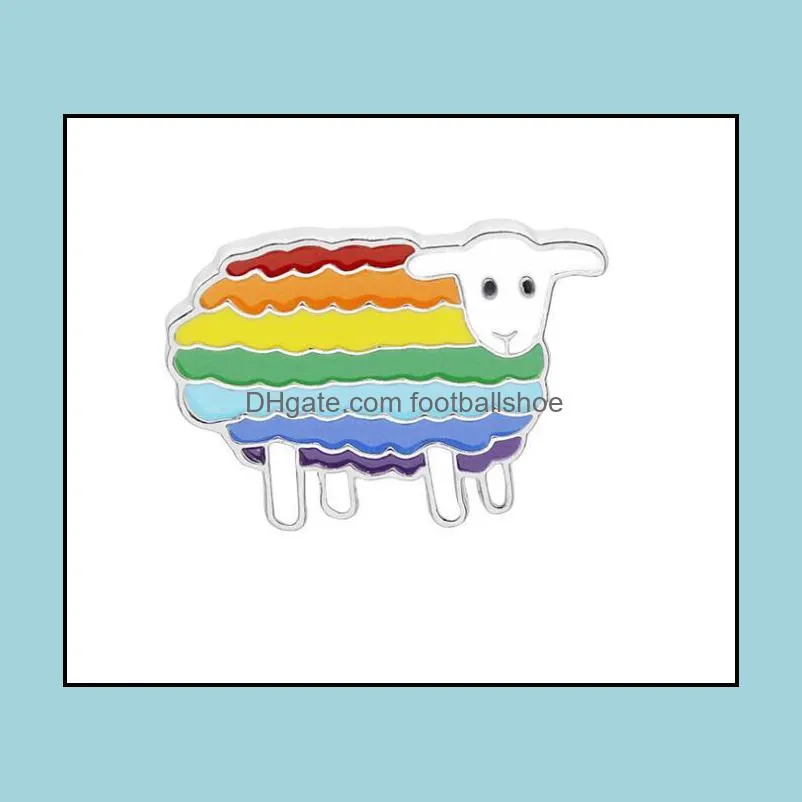 Rainbow color Enamel LGBT Brooches For Women Men Gay Lesbian Pride Lapel Pins badge Fashion Jewelry in Bulk