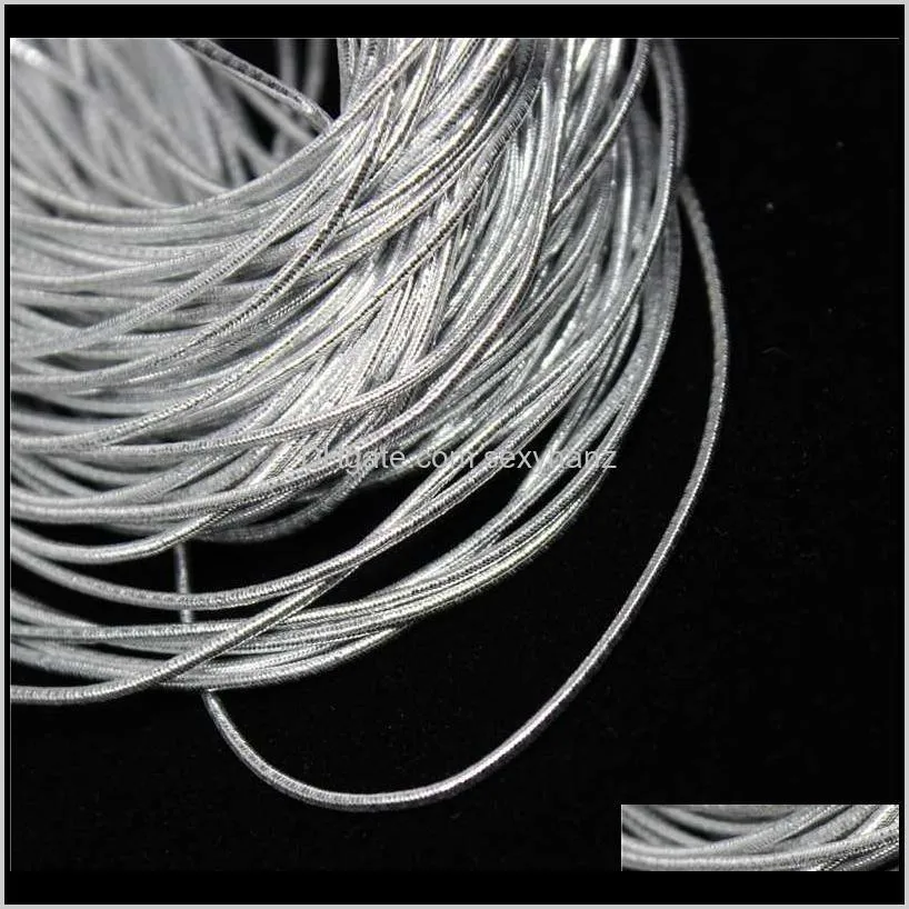 1mm silver elastic bungee string cord round twisted string rope 70 meters/roll diy cords for jewelery finding garment hang tag