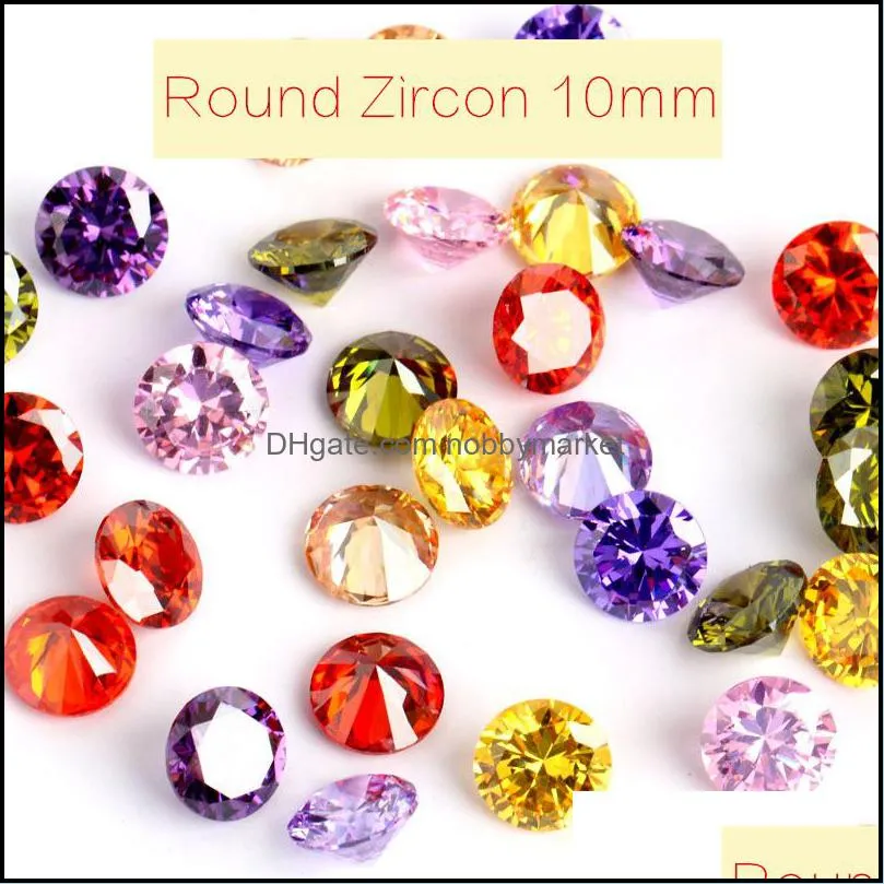 Loose Gemstones Jóias 50 pçs / lote super flash colorf zircon apontado fundo de strass artificial decoração de pedras preciosas 10mm drop entrega 202
