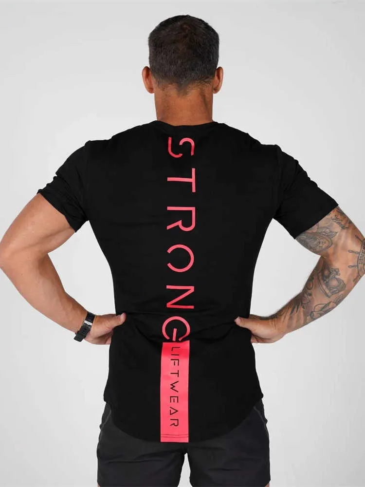 Gymnases pour hommes T-shirt Muscle Fitness Work Out Bodybuilding Streetwear rend Sporting Men ees ops 210629