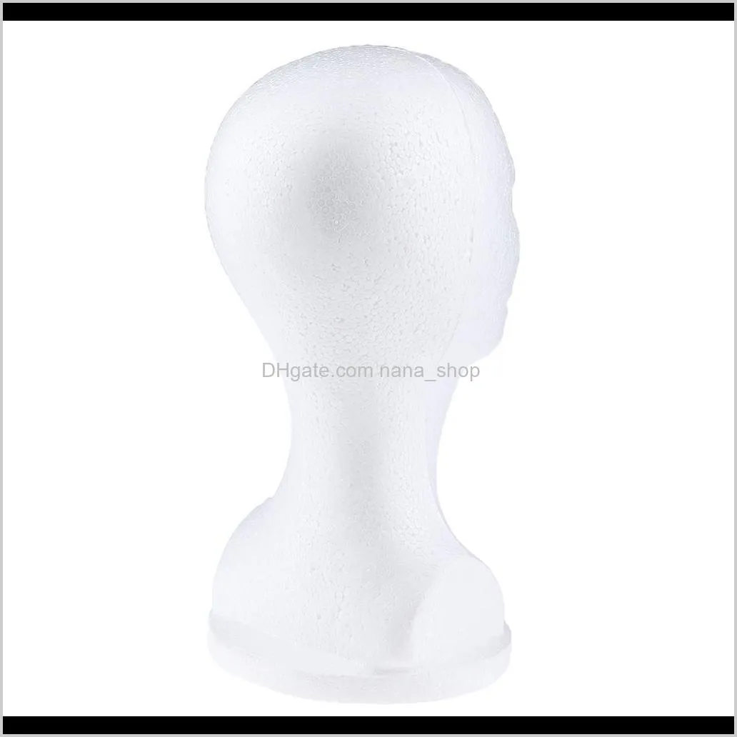 3x female foam mannequin head for wig making display stand hat holder white