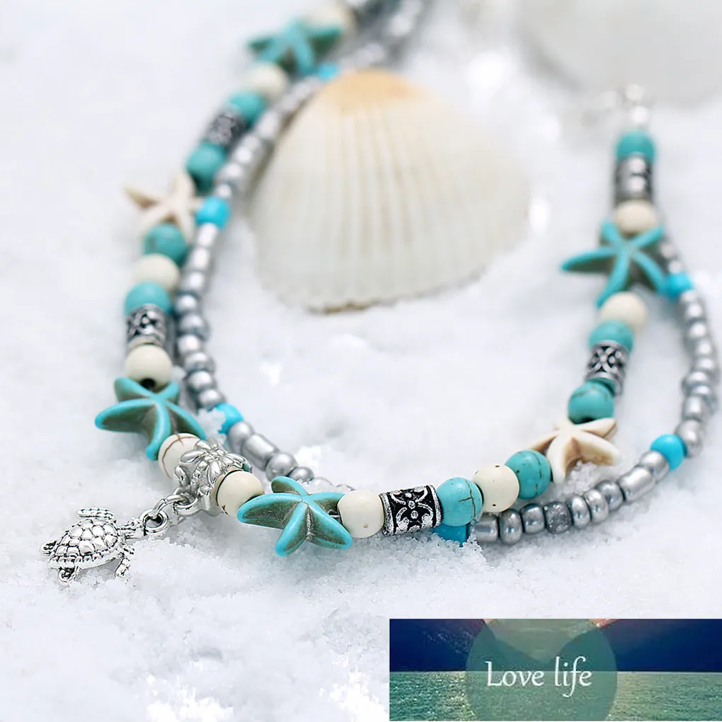 Women Bohemian Multiple Layers Starfish Turtle Beads Anklets Beach Jewelry Foot Chain Bracelet  Factory price expert design Quality Latest Style Original Status