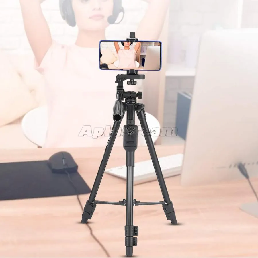 5208 Extensível Handheld Selfie Stick Tripod Controle remoto sem fio para telefone para câmera digital DSLR SLR Novo