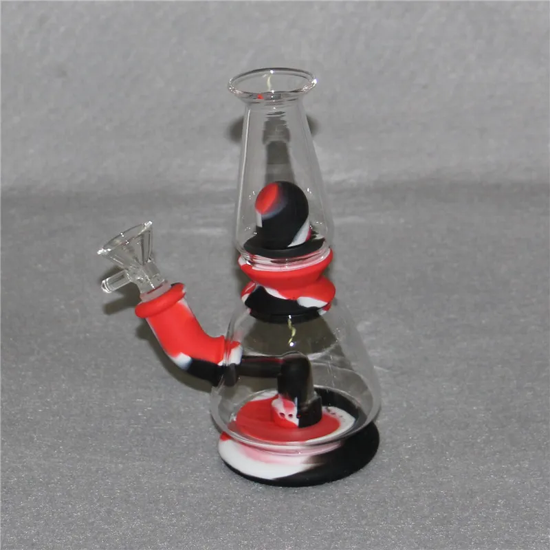 Embalagens de silicone inquebráveis ​​vidraceiro Bong Fumar Bongs Herb Tube Dab equipamento com tigela fumaça tabaco plataformas petrolíferas