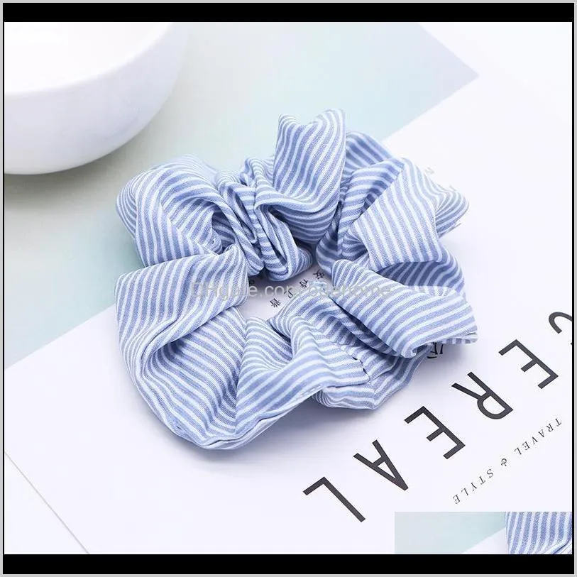 light color stripe elastic hair scrunchies for female wholesale cute kawaii baby headband cloth hair accessories