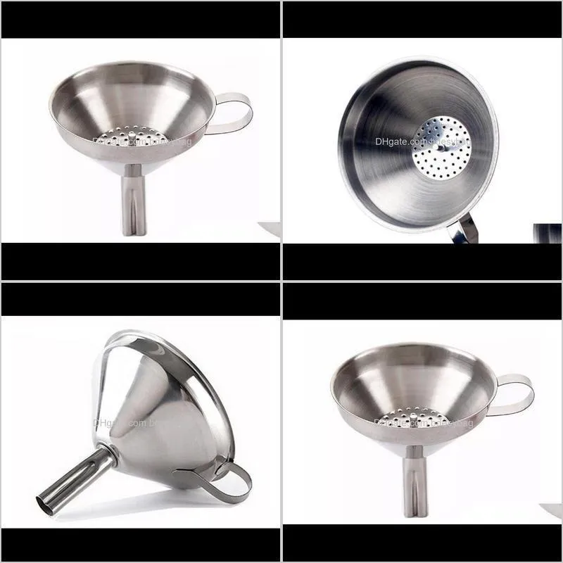 2021 functional stainless steel kitchen oil honey funnel with detachable strainer/filter for perfume liquid water tools