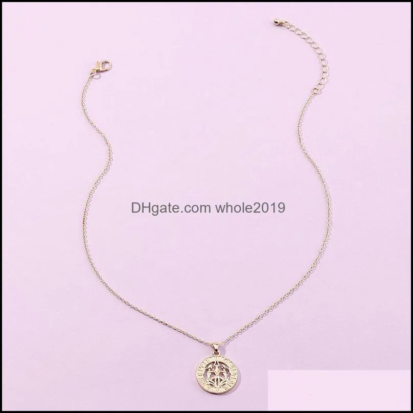 Pendant Necklaces Zodiac Letter Constellations Pendants Necklace For Women Men Virgo Libra Scorpio Sagittarius Capricorn Aquarius Birthday