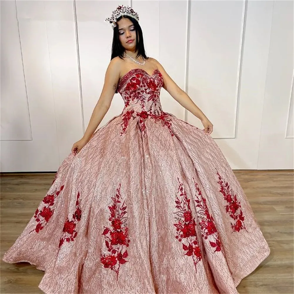 الساحرة 2022 الحبيب الكرة ثوب الأميرة منتفخ الحلو 16 اللباس يزين فساتين quinceanera الدانتيل احتياطي 15 سنة حزب أثواب