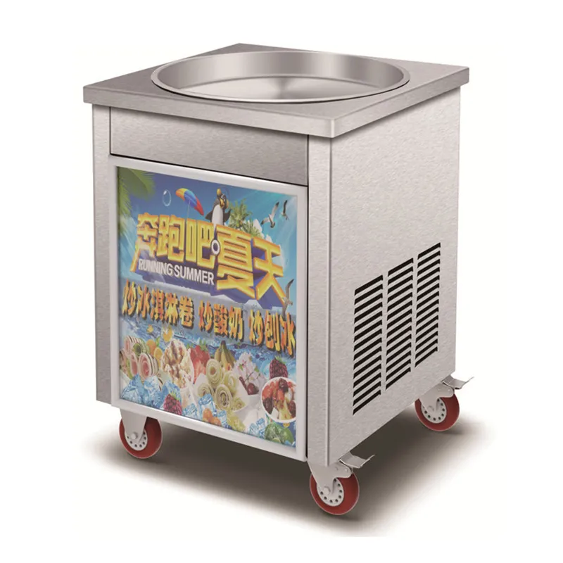 2100W Commerciële Ice Roll Maker Gebakken Yoghurt Cream Machine Perfect voor Bars, Cafés, Dessert Winkels 110V / 220V