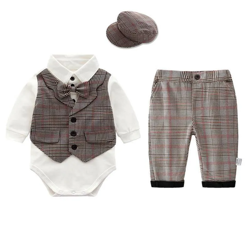 newborn outfits newborn baby boy clothes baby suits boys clothing sets romper+suspender shorts baby infant boy designer clothes A5740