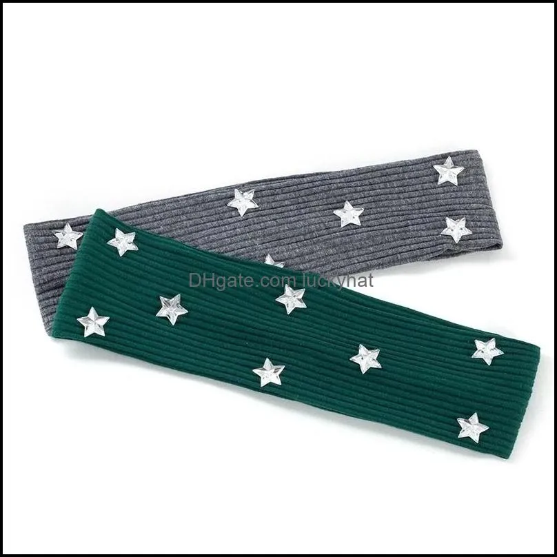 Handmade Stars Accessories Women Headband Cotton Elastic Hair Bands Soft Solid Girls Hairband Girls Adult Flat Headwrap