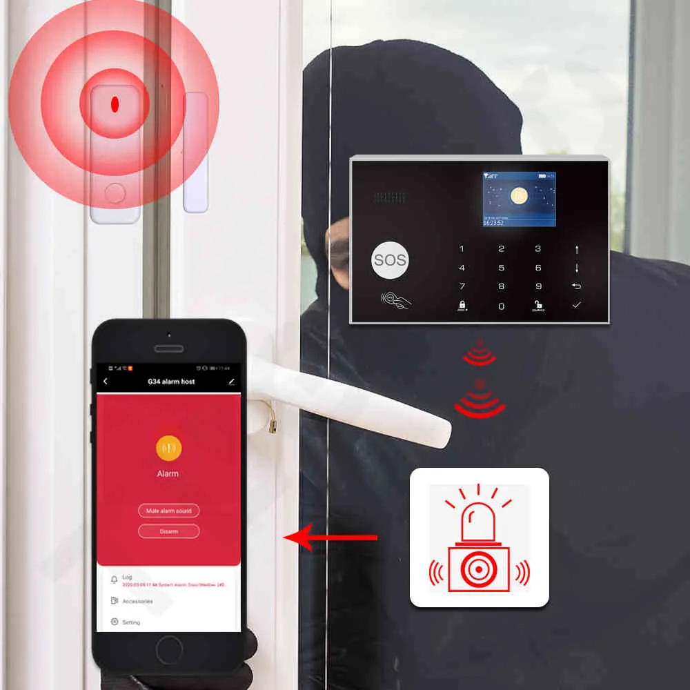 Acheter Capteur d'alarme de fumée WIFI intelligent, Protection incendie  domestique, détecteur de fumée de sécurité domestique, fonctionne avec la  télécommande Alexa Google Home Tuya