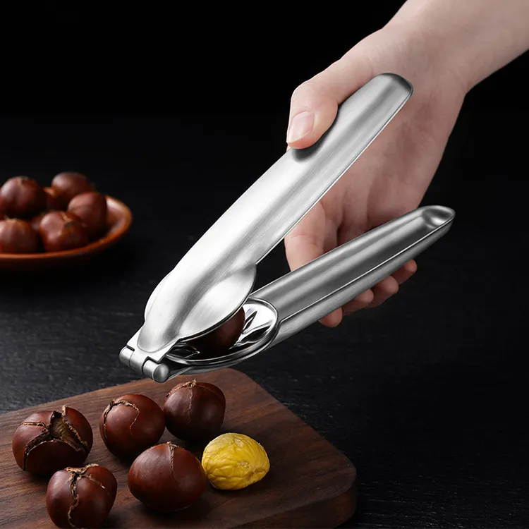 Clip per castagne in acciaio inossidabile 304 Cracker per castagne Pecan Walnut Plier Opener Utensile per taglierina per dadi in metallo multifunzione DH8576