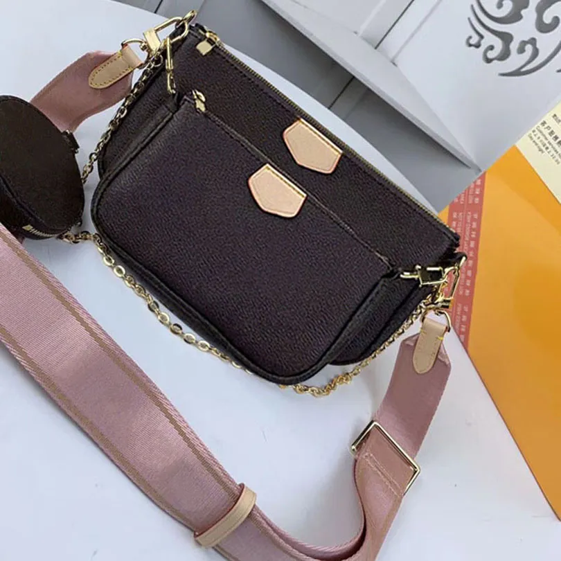 M44813 Orijinal Omuz Çantası Tasarımcı Çanta Moda Kadın Crossbody Cüzdan Telefon Çanta Üç Parçalı Kombinasyon Tote 44813