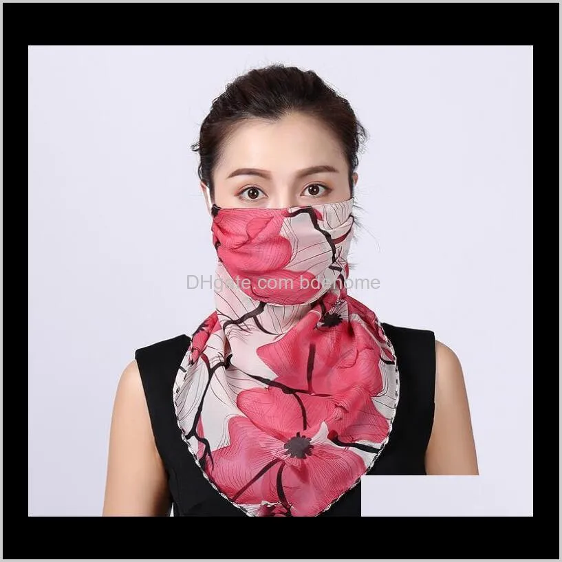 temperament neck breathable mask new spring and summer anti-uv chiffon thin veil sunscreen multi-function large mask scarf gd181