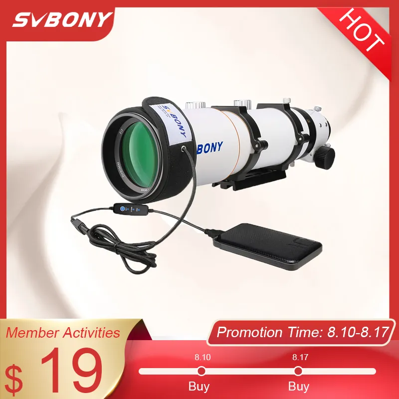 Svbony Isıtıcı Çiy Isıtıcı Şerit Teleskoplar ve Kamera Lens Sıcaklık Regülatörü 240/320 / 400mm SV172