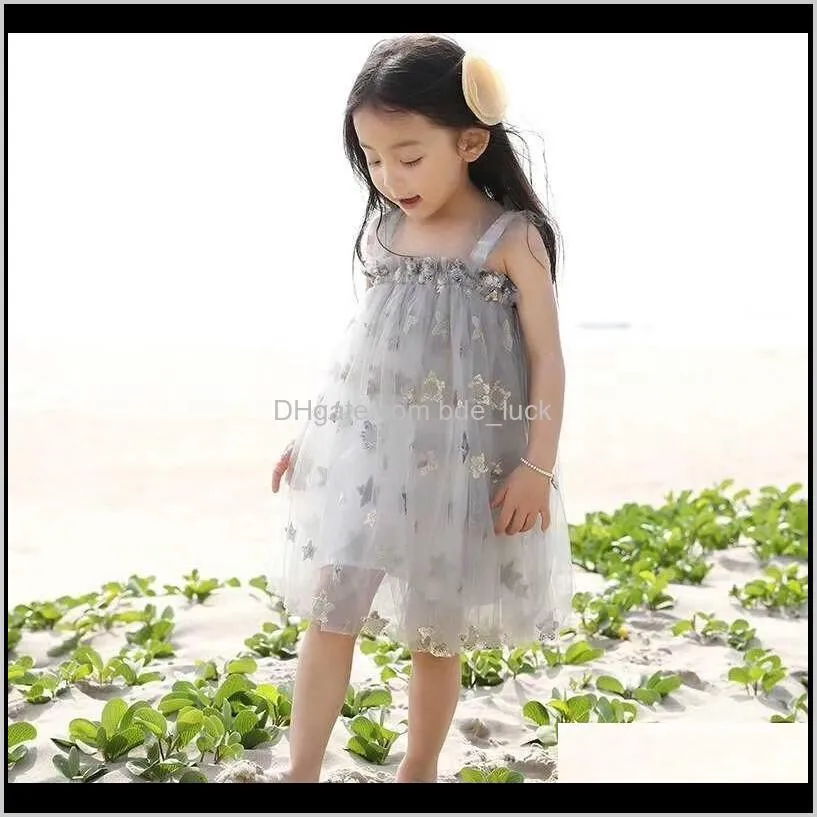 Vêtements bébé, enfants maternitétoddler fille robes paillettes broderie maille princesse bretelles été bébé tutu robe 1 à 8 ans filles drop del