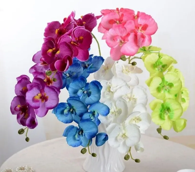 Real Touch Butterfly Orchid Branch Artificial Silk Flowers Wedding Home Party Decor Plant Fake Phalaenopsis