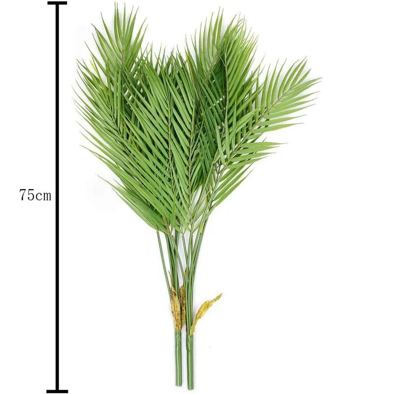 Pack Artificial Palm Plants Leaves Faux Fake Tropical Large Tree