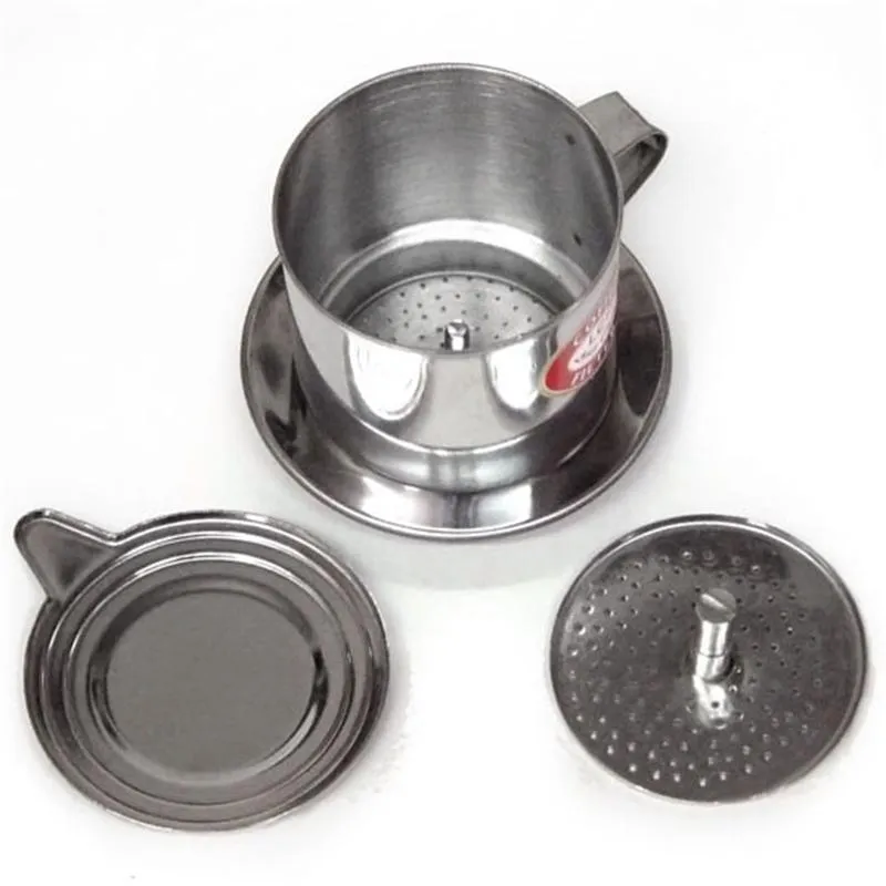 Tragbare Edelstahl-Tropffilter-Kaffeemaschine Infuser Vietnam-Stil-Tasse Becher-Sieb-Kaffee-Werkzeuge