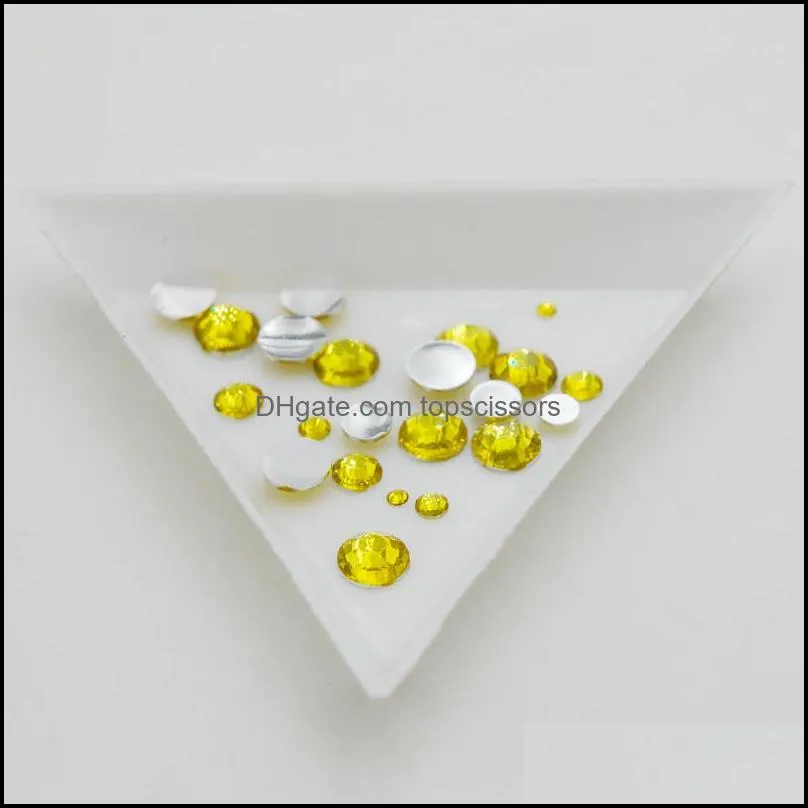 5000pcs High Quality Mixed Size Yellow Color Many Flat Back Non-thermal Fixed Stone Gem Crystal Rhinestone DIY Nail Decoration1