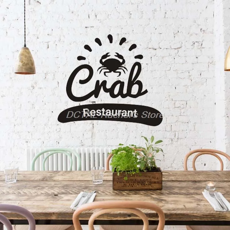 Naklejki ścienne Owoce morza Restauracja Decor Crab Naklejka Kuchnia Jadalnia Naklejka Bar Sztuka Drink Art